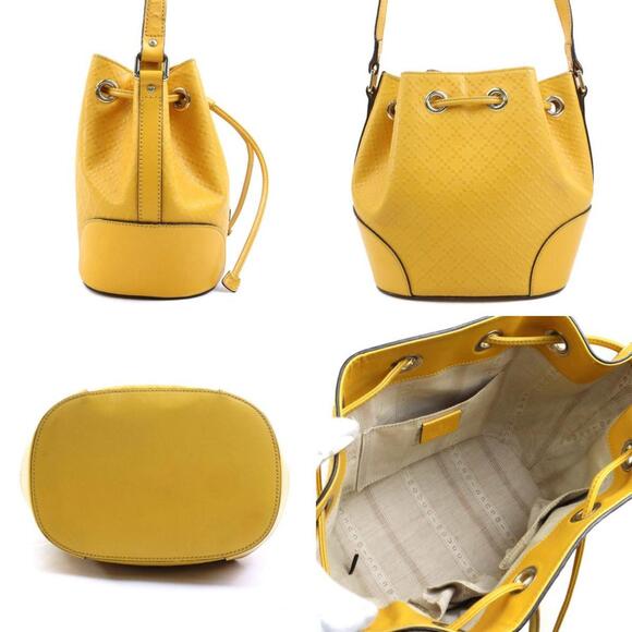 Gucci Diamante Leather Shoulder Bag, Yellow, Women's, 354229 e61402a - Picture 2 of 5
